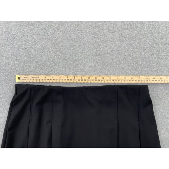 MANGO Pleated Mini Skirt Black Womens XL Minimalist Pull-On Emo Grunge Swingy - Picture 5 of 8